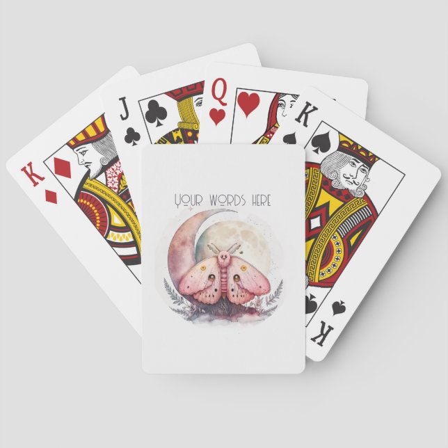 Create Your Own Pink Moon Moth Playing Cards (Back)
