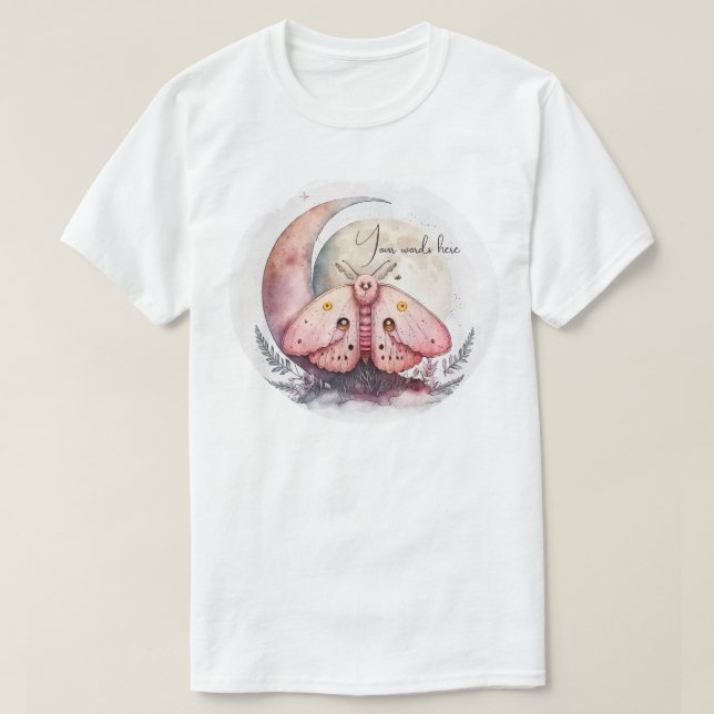 Create Your Own Pink Moon Moth T-Shirt (Design Front)