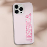 Create Your Own Pink Name Monogram iPhone 16 Pro Max Case<br><div class="desc">Create your own personalized iPhone Case with custom initial name in pink colour modern minimalist typography.</div>
