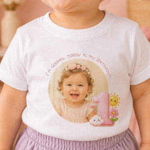 Create Your Own Pink One 1st Birthday Baby Shirt
