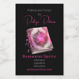 Create Your Own Pink Pentacle Grimoire Apothecary Food Label