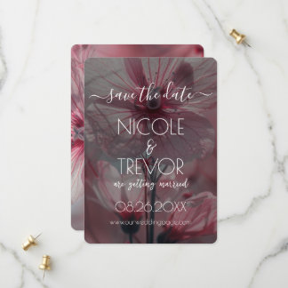 Create Your Own - Pink Translucent Flowers Save The Date