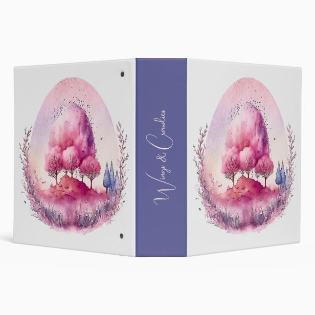 Create Your Own Pink Tree Landscape Binder (Background)