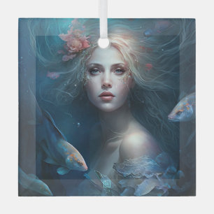 Create Your Own Pisces Sun Sign Zodiac Goddess Glass Ornament