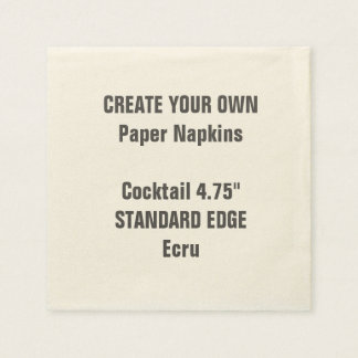 Create Your Own Plain Edge Cocktail Paper Napkins