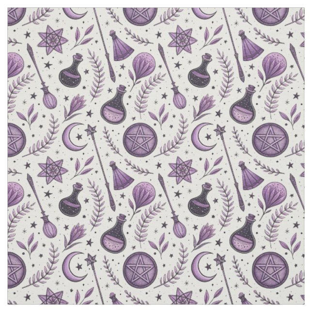 Create Your Own Plum Purple Crescent Moon Magic Fabric (Swatch)