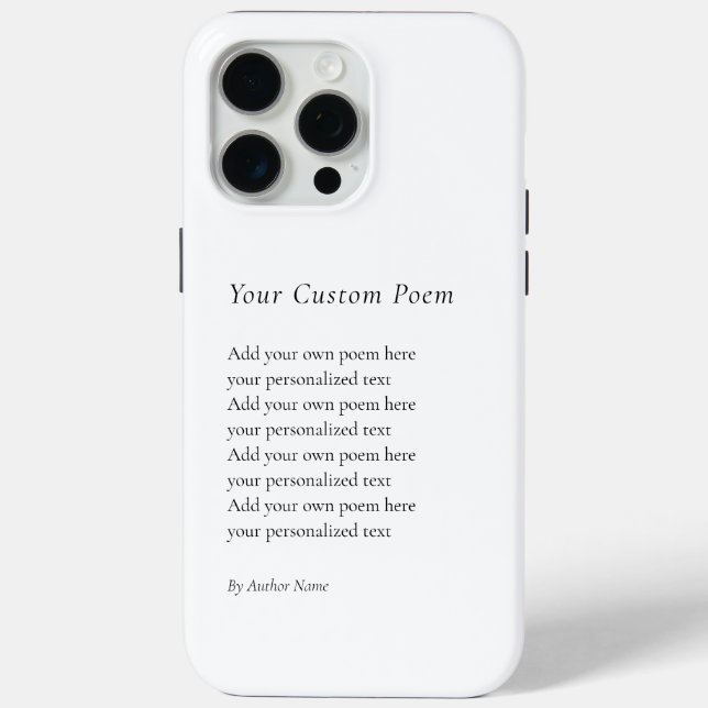 Create Your Own Poem Case-Mate iPhone Case (Back)