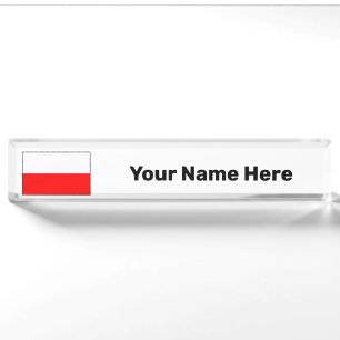 Create Your Own Polish Flag Name Plate