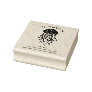 Create Your Own Polka Dotted Jellyfish Sealife Rubber Stamp