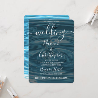 Create Your Own Pool Water Drops Wedding Invitation