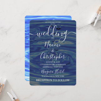 Create Your Own Pool Water Drops Wedding Invitation