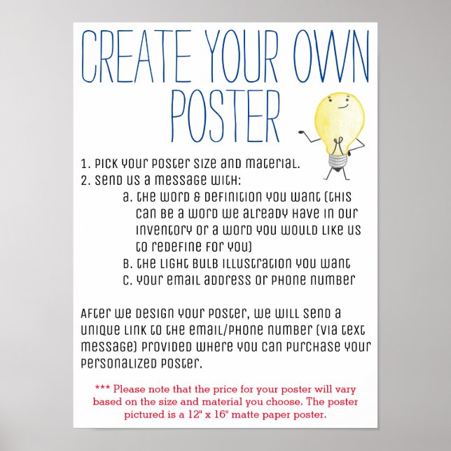 Create Your Own Poster (Front)