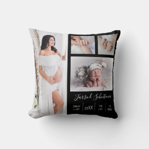 Create Your Own Pregnancy and Baby Boy Photo Throw Pillow