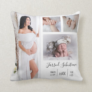Create Your Own Pregnancy and Baby Photo Throw Pillow