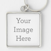 Create Your Own Premium Square Keychain, Large Keychain