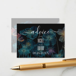 Create Your Own Pretty Blue X-Ray Flowers Advice Card