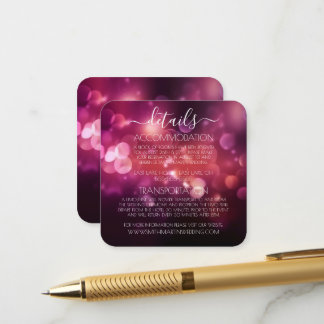 Create Your Own Pretty Dark Pink Glitter Wedding Enclosure Card