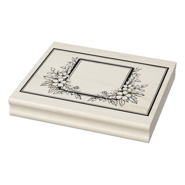 Create Your Own Pretty Floral Framed Flower Frame Rubber Stamp (Stamp)