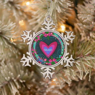 Create Your Own Pretty Floral Inspirivity Snowflake Pewter Christmas Ornament