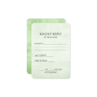 Create Your Own Pretty Green Vintage Texture RSVP Card