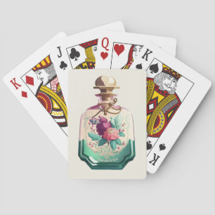 Create Your Own Pretty Peonies Perfume Bottle Playing Cards