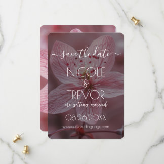 Create Your Own - Pretty Pink Flower Closeup Save The Date
