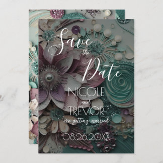 Create Your Own - Pretty Shabby Chic Paper Flowers Save The Date