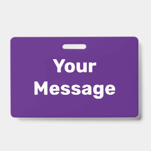Create Your Own Purple and White Text Template Badge