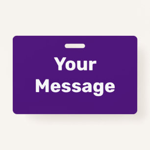 Create Your Own Purple and White Text Template Badge