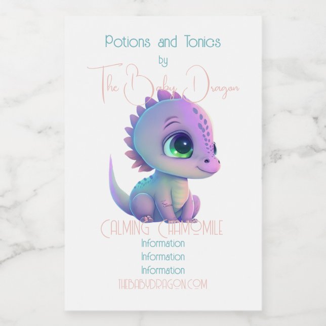 Create Your Own Purple Baby Dragon Food Label (Single Label)