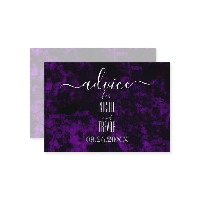 Create Your Own Purple Black Gothic Texture Advice Card (Front/Back In Situ)