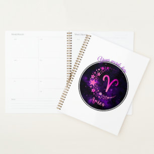 Create Your Own Purple Celestial Aries Zodiac Planner