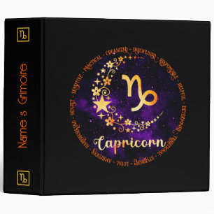 Create Your Own Purple Celestial Capricorn Binder