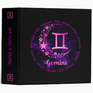 Create Your Own Purple Celestial Gemini Zodiac Binder