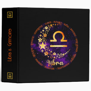 Create Your Own Purple Celestial Libra Zodiac Binder