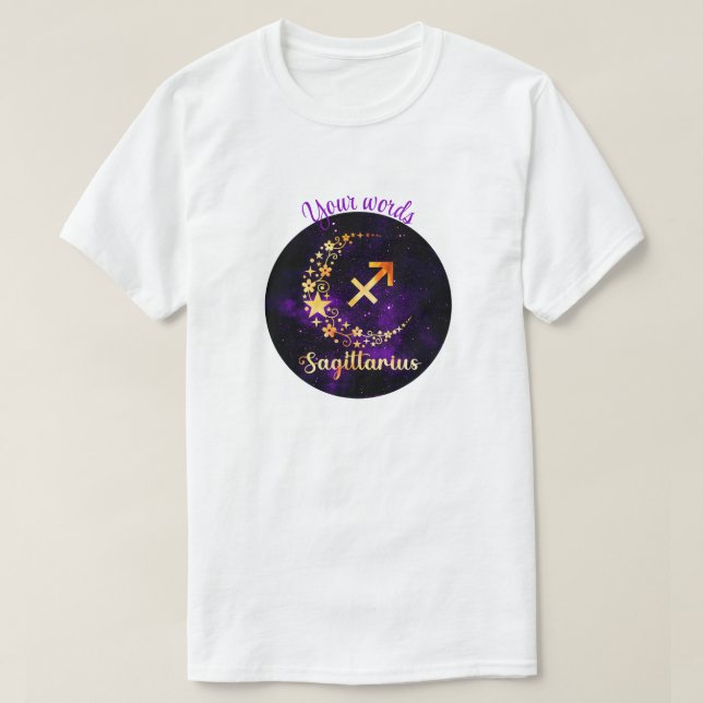 Create Your Own Purple Celestial Sagittarius T-Shirt (Design Front)