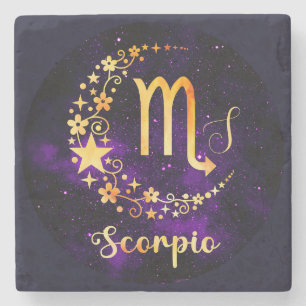 Create Your Own Purple Celestial Scorpio Stone Coaster