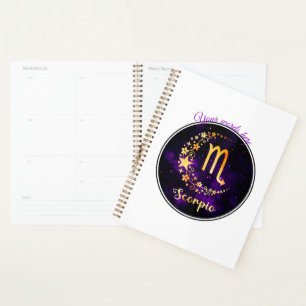 Create Your Own Purple Celestial Scorpio Zodiac Planner