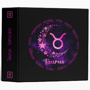 Create Your Own Purple Celestial Taurus Zodiac Binder