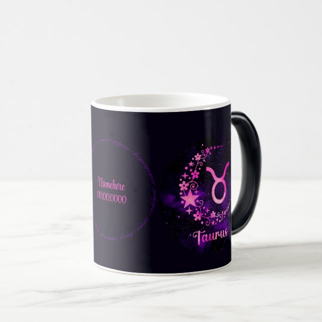 Create Your Own Purple Celestial Taurus Zodiac Magic Mug (Front Right)