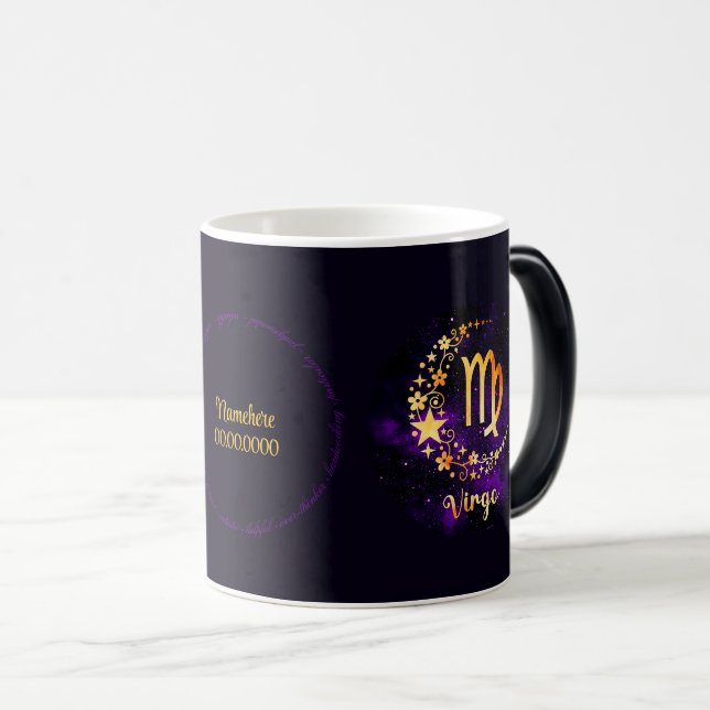 Create Your Own Purple Celestial Virgo Zodiac Magic Mug (Front Right)