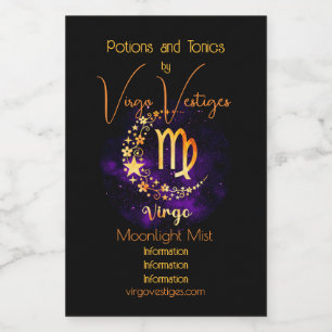 Create Your Own Purple Celestial Virgo Zodiac Wine Label
