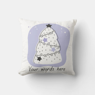 Create Your Own Purple Christmas Tree Throw Pillow