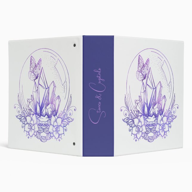 Create Your Own Purple Crystal Ball & Flowers Binder (Background)