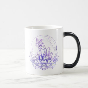 Create Your Own Purple Crystal Ball & Flowers Magic Mug