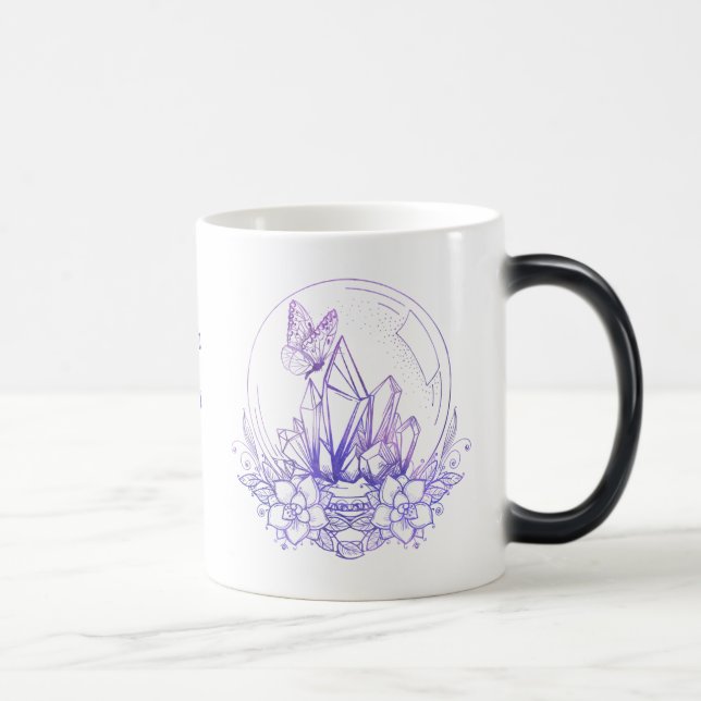 Create Your Own Purple Crystal Ball & Flowers Magic Mug (Right)