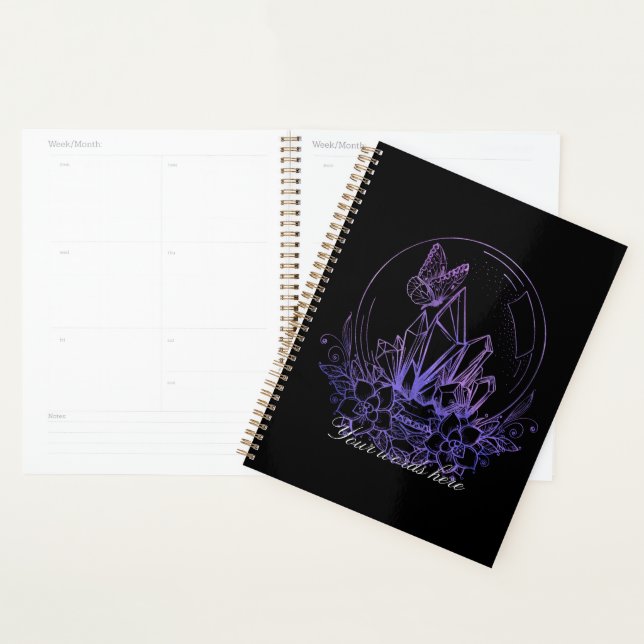 Create Your Own Purple Crystal Ball & Flowers Planner (Display)