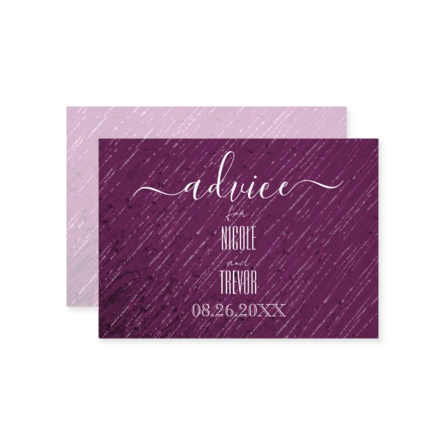 Create Your Own Purple Diagonal Lines Texture Advice Card (Front/Back In Situ)