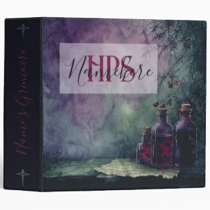 Create Your Own Purple Elixir Bottles Apothecary Binder