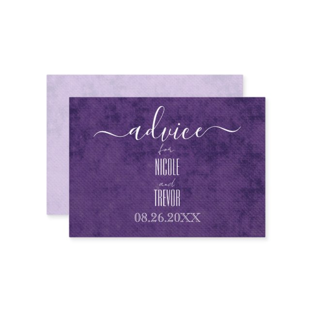 Create Your Own Purple Fabric Texture Advice Card (Front/Back In Situ)